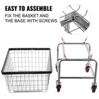 VEVOR Wire Laundry Cart, 4.5 Bushel Wire Laundry Basket with Wheels,35''x15.7''x22''Commercial Wire Laundry Basket Cart,Steel Frame,5''Casters,Silver