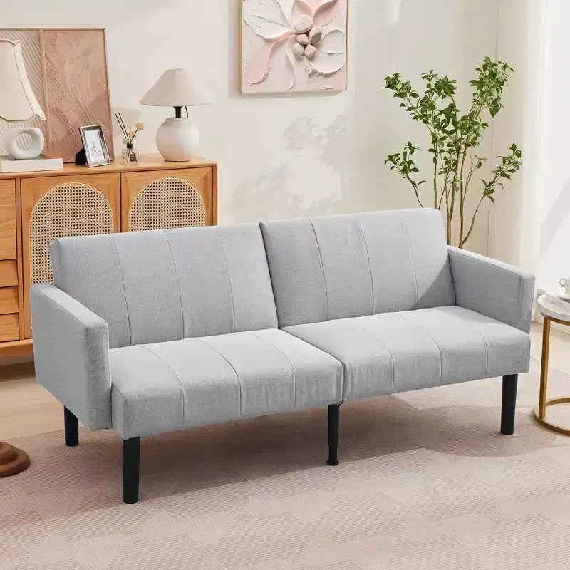 Sofa Bed, 3-Seater Reclining Futon Sofa, Modern Fabric Convertible Daybed Couch, Perfect for Living Room, Bedroom & Apartment