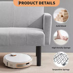 Sofa Bed, 3-Seater Reclining Futon Sofa, Modern Fabric Convertible Daybed Couch, Perfect for Living Room, Bedroom & Apartment