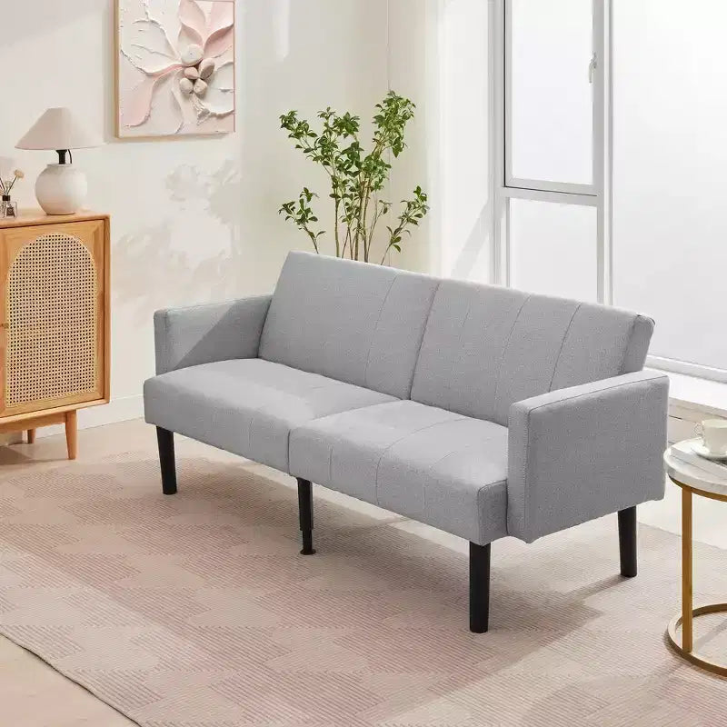 Sofa Bed, 3-Seater Reclining Futon Sofa, Modern Fabric Convertible Daybed Couch, Perfect for Living Room, Bedroom & Apartment