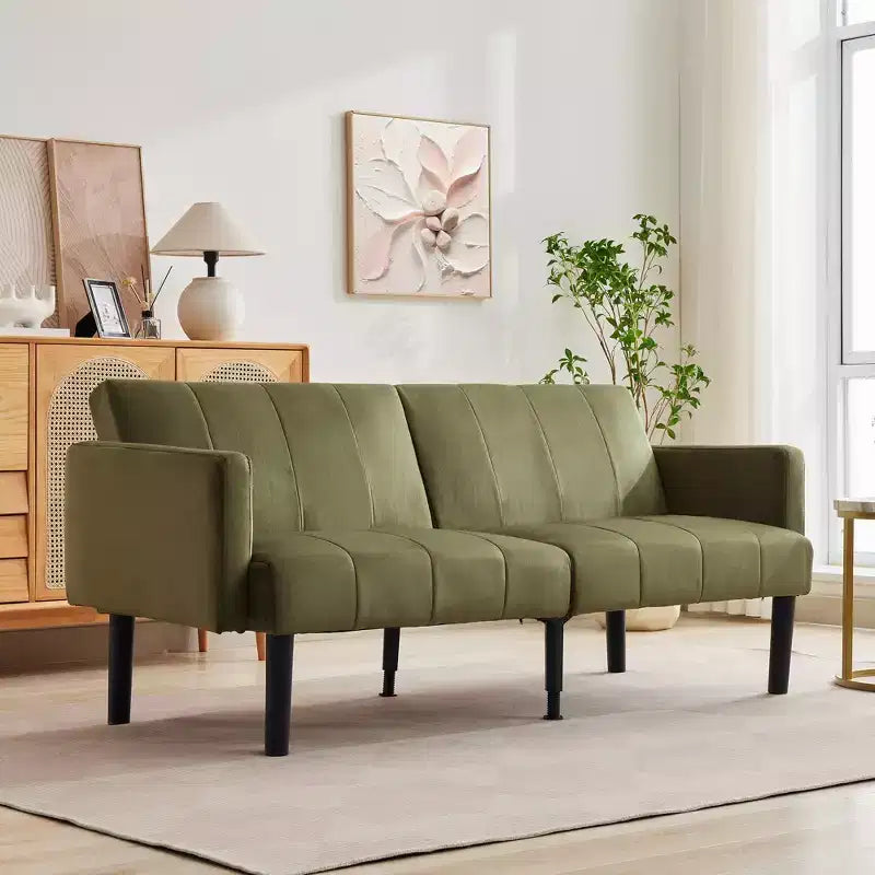 Sofa Bed, 3-Seater Reclining Futon Sofa, Modern Fabric Convertible Daybed Couch, Perfect for Living Room, Bedroom & Apartment