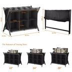 Narwey Luggage Rack for Guest Room, Folding Suitcase Stand with 6-Cube Fabric Storage Shelf, Luggage Holder, Steel Foldable Luggage Stand