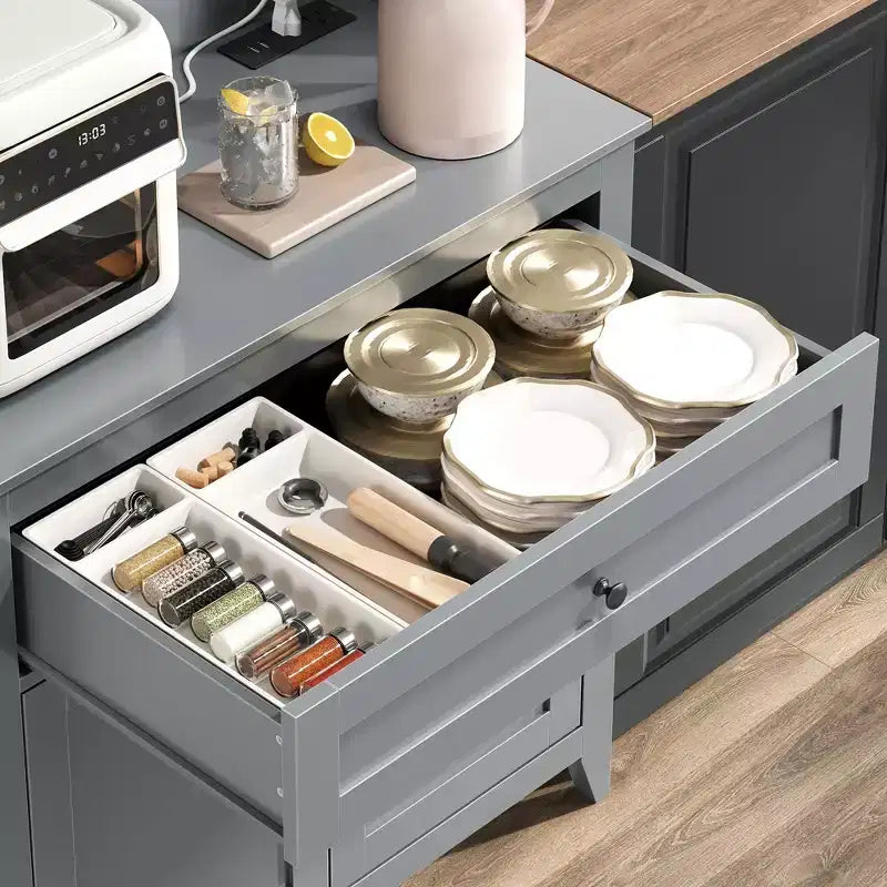 Dispensa a colonna da 160 cm con 4 ganci, 1 cassetto grande, ripiani regolabili per soggiorno, sala da pranzo