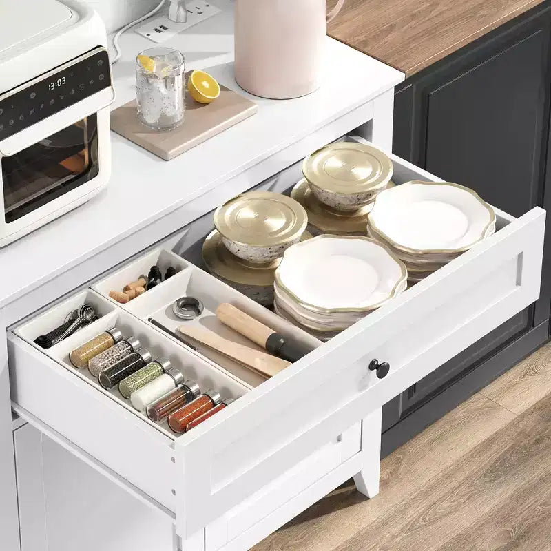 Dispensa a colonna da 160 cm con 4 ganci, 1 cassetto grande, ripiani regolabili per soggiorno, sala da pranzo
