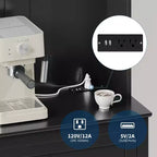 Dispensa a colonna da 160 cm con 4 ganci, 1 cassetto grande, ripiani regolabili per soggiorno, sala da pranzo
