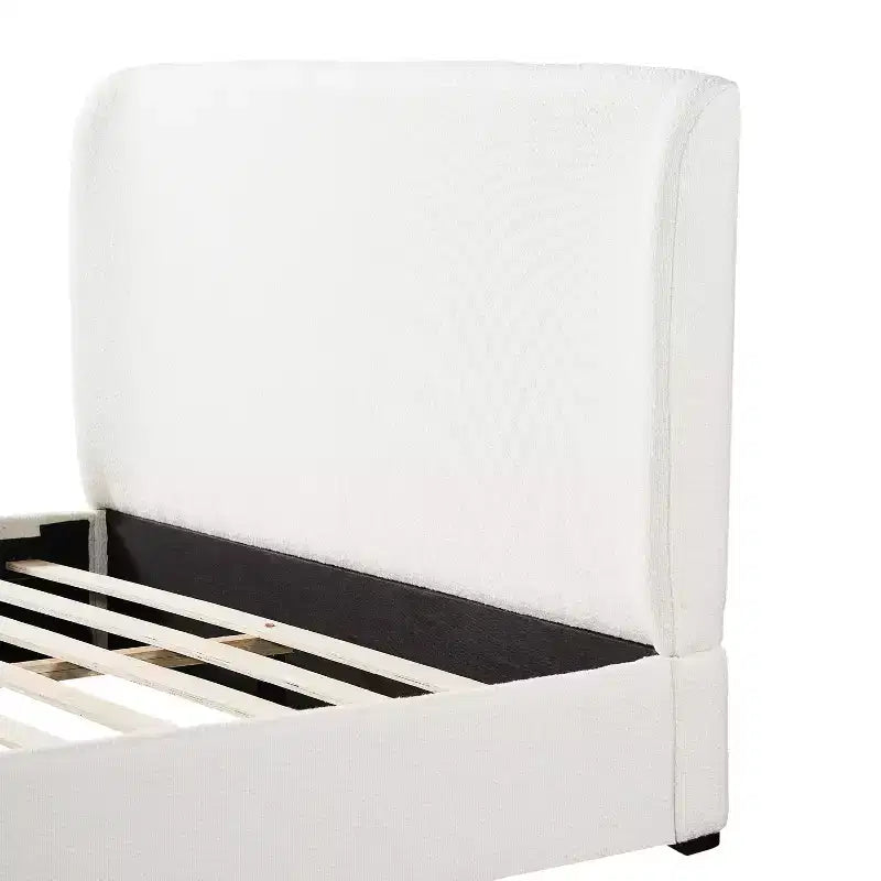 Christopher Knight Home Lorian Boucle Upholstered Platform Bed with Padded Headboard and Footboard