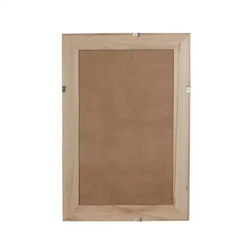 Specchio decorativo rettangolare in rattan con cornice in legno massello, per fattoria, bagno, decorazione per la casa, ingresso