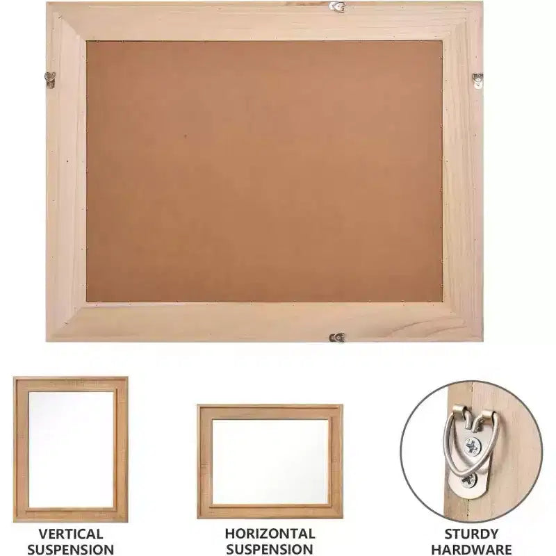Specchio decorativo rettangolare in rattan con cornice in legno massello, per fattoria, bagno, decorazione per la casa, ingresso