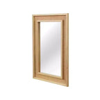 Specchio decorativo rettangolare in rattan con cornice in legno massello, per fattoria, bagno, decorazione per la casa, ingresso
