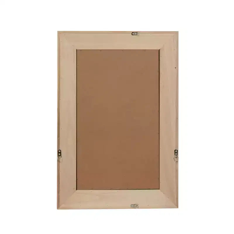 Specchio decorativo rettangolare in rattan con cornice in legno massello, per fattoria, bagno, decorazione per la casa, ingresso