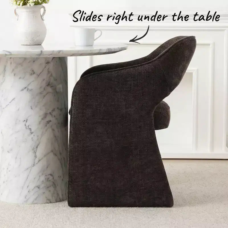 Sedie da pranzo moderne da 8 pezzi, sedie da cucina in tessuto completamente imbottite, sedie da sala da pranzo con bracciolo integrato e design delle gambe - Panipeachy
