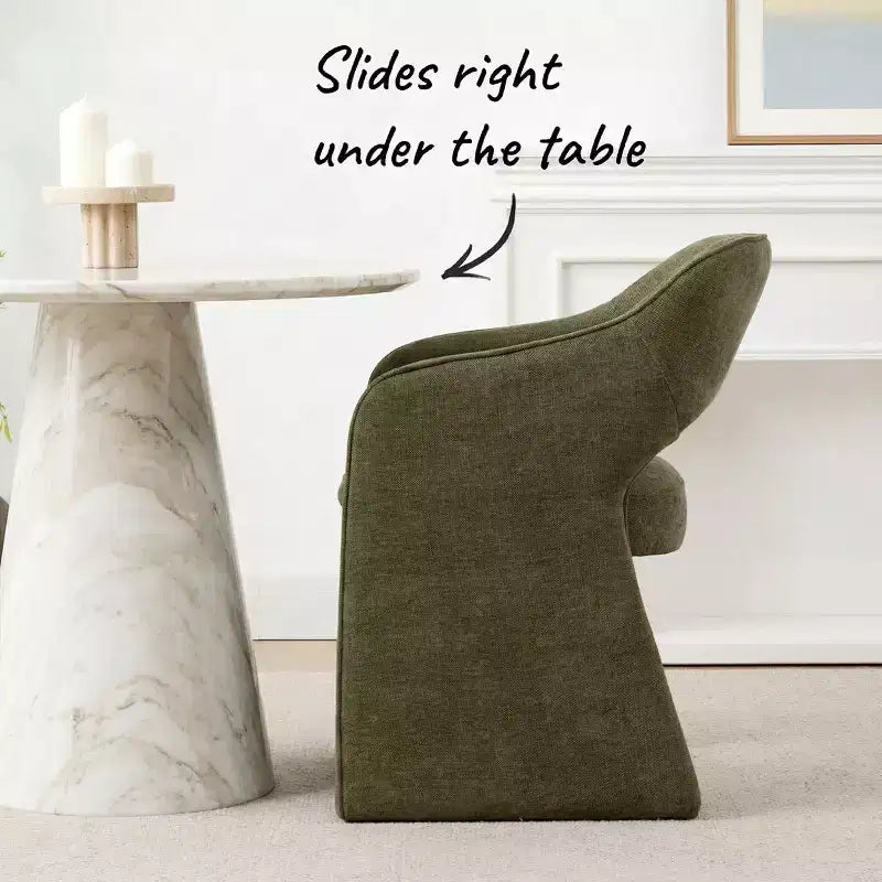 Sedie da pranzo moderne da 8 pezzi, sedie da cucina in tessuto completamente imbottite, sedie da sala da pranzo con bracciolo integrato e design delle gambe - Panipeachy