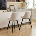 Set di 4 sedie da pranzo in legno, moderni sgabelli da bar girevoli con schienale e gambe in legno, sgabelli da bar imbottiti per isola cucina e home bar
