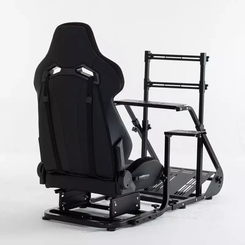 JVNOXK Enhanced Stabilized Racing Wheel Cockpit, Adjustable Driving Simulator (Excludes Handbrake, Pedals, and Display)