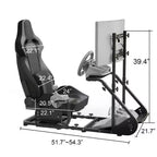 JVNOXK Enhanced Stabilized Racing Wheel Cockpit, Adjustable Driving Simulator (Excludes Handbrake, Pedals, and Display)