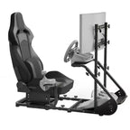 JVNOXK Enhanced Stabilized Racing Wheel Cockpit, Adjustable Driving Simulator (Excludes Handbrake, Pedals, and Display)