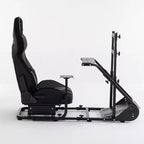 JVNOXK Enhanced Stabilized Racing Wheel Cockpit, Adjustable Driving Simulator (Excludes Handbrake, Pedals, and Display)