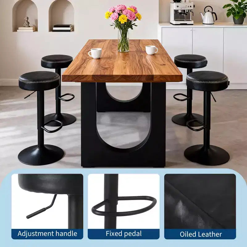 Sgabelli da Bar Moderni Regolabili Set da 2, Girevoli a 360°, per Isola Cucina, Bancone Bar, Lounge
