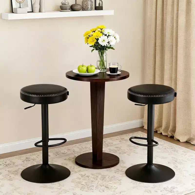 Sgabelli da Bar Moderni Regolabili Set da 2, Girevoli a 360°, per Isola Cucina, Bancone Bar, Lounge