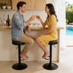 Sgabelli da Bar Moderni Regolabili Set da 2, Girevoli a 360°, per Isola Cucina, Bancone Bar, Lounge