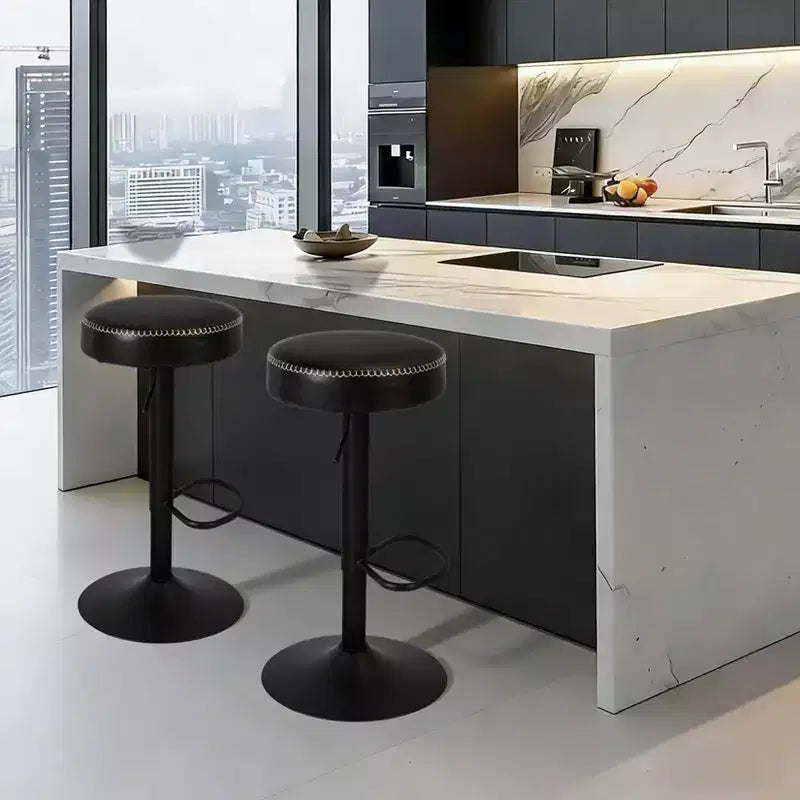 Sgabelli da Bar Moderni Regolabili Set da 2, Girevoli a 360°, per Isola Cucina, Bancone Bar, Lounge