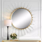 Uttermost Oracle Gold Leaf 55 Sunburst Wall Mirror