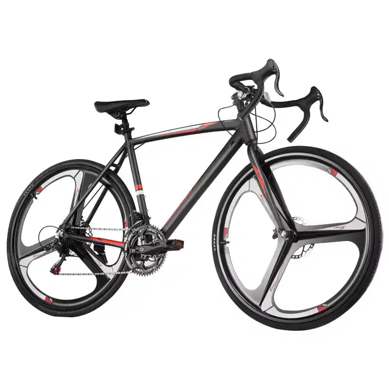 NAYSAYE Road Racing Bicycle Lightweight Aluminum Alloy Frame Disc Brake Aerodynamic Performance Commuter Bike, Black, 53.54*8.27*30.31
