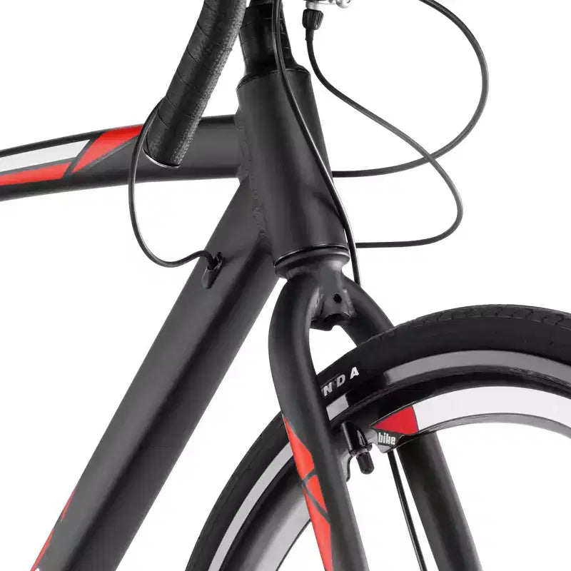 NAYSAYE Road Racing Bicycle Lightweight Aluminum Alloy Frame Disc Brake Aerodynamic Performance Commuter Bike, Black, 53.54*8.27*30.31