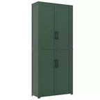 MAYEERTY 67x28x15 Inch White Wood Grain Freestanding 4-Door Storage Cabinet with Solid Wood Doors for Home Living Room