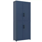 MAYEERTY 67x28x15 Inch White Wood Grain Freestanding 4-Door Storage Cabinet with Solid Wood Doors for Home Living Room