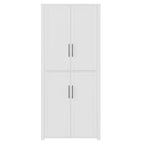 MAYEERTY 67x28x15 Inch White Wood Grain Freestanding 4-Door Storage Cabinet with Solid Wood Doors for Home Living Room