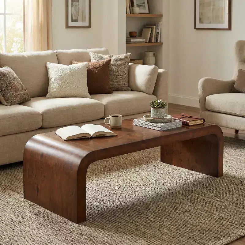 Tavolino da Caffè Moderno "Waterfall" Christopher Knight Home Arden con Bordi Curvi