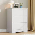 Modern Dresser with 3 Spacious Drawers - 23.6x14.2x29.5, Hidden Handles for Bedroom & Living Room
