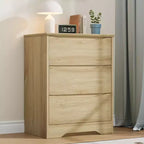 Modern Dresser with 3 Spacious Drawers - 23.6x14.2x29.5, Hidden Handles for Bedroom & Living Room