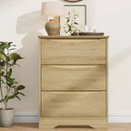 Modern Dresser with 3 Spacious Drawers - 23.6x14.2x29.5, Hidden Handles for Bedroom & Living Room