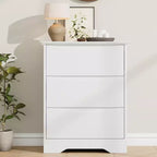 Modern Dresser with 3 Spacious Drawers - 23.6x14.2x29.5, Hidden Handles for Bedroom & Living Room