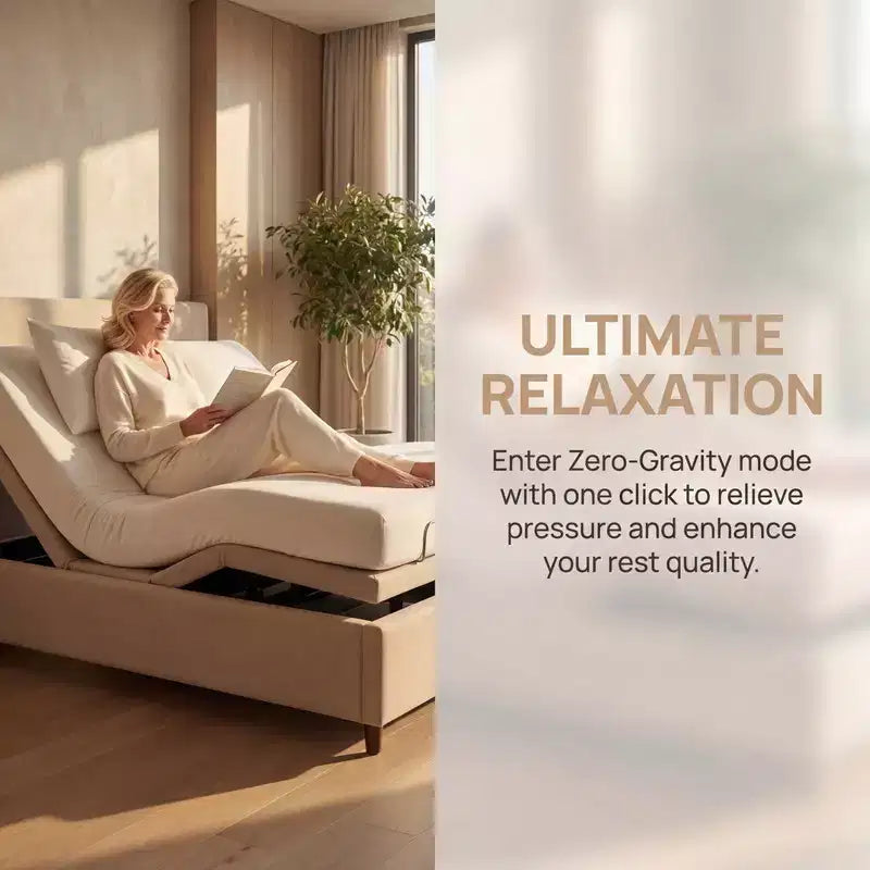 Base letto elettrica Marsail Twin XL, modalità Zero-Gravity e Zero-Gap, base letto regolabile con 4 porte USB e telecomando wireless
