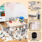 Tavolo e 4 Sedie Regolabili per Bambini – Antiscivolo, Resistente ai Graffi, Scrivania Multiuso per [Attività] – Età