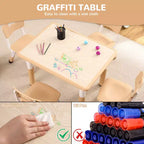 Tavolo e 4 Sedie Regolabili per Bambini – Antiscivolo, Resistente ai Graffi, Scrivania Multiuso per [Attività] – Età