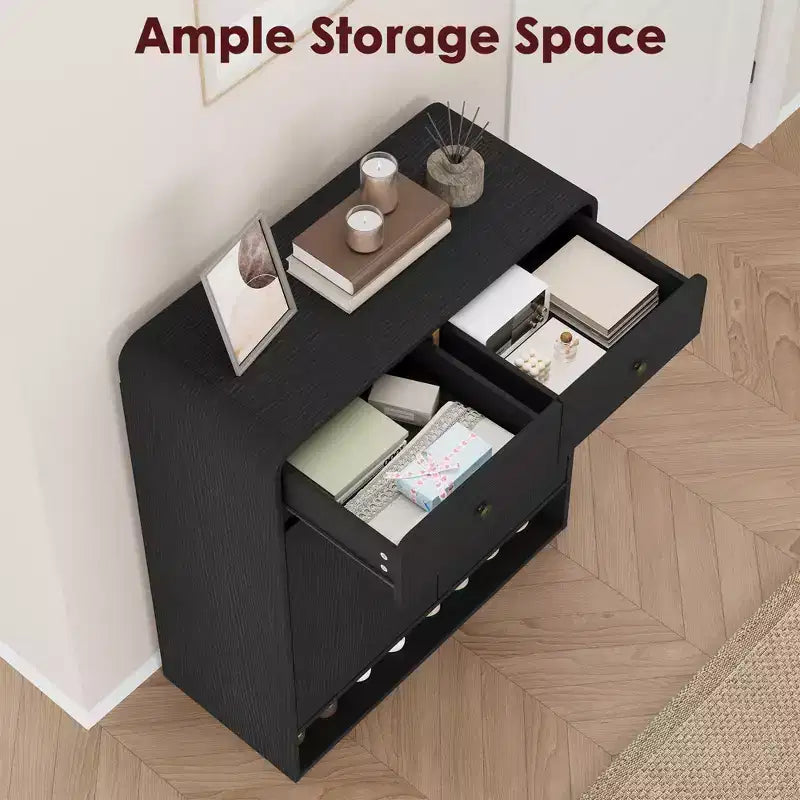 31.5 Narrow Freestanding Shoe Storage Cabinet with Adjustable Shelves, 2 Drawers & Bottom Shelf, Entryway Organizer for Hallway & Living Room