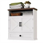 Garvee Bathroom Wall Cabinet, Farmhouse Medicine Cabinet, 24 Wide Cabinet with Drawer, Adjustable Shelf, Double Barn Doors, Storage Cabinet White