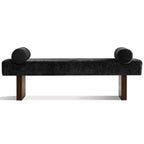 60 Modern Chenille Upholstered Bench with Throw Pillows, Entryway Bench with Padded Seat,End of Bed Bench for Bedroom or Living Room-Panipeachy