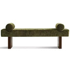 60 Modern Chenille Upholstered Bench with Throw Pillows, Entryway Bench with Padded Seat,End of Bed Bench for Bedroom or Living Room-Panipeachy