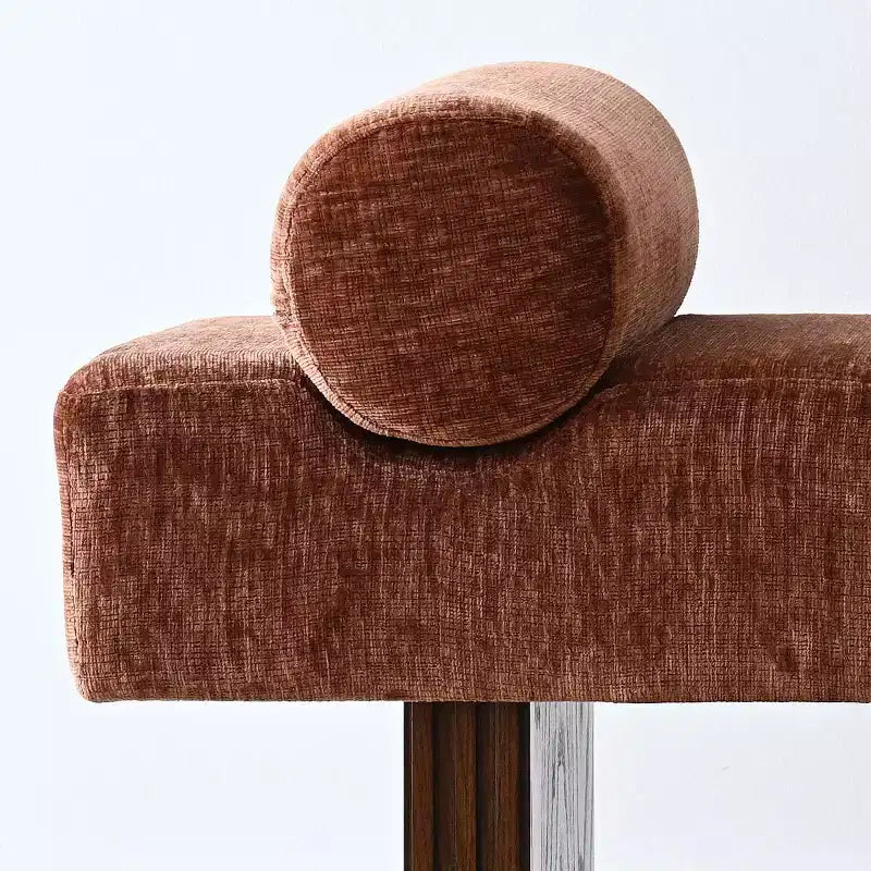 60 Modern Chenille Upholstered Bench with Throw Pillows, Entryway Bench with Padded Seat,End of Bed Bench for Bedroom or Living Room-Panipeachy