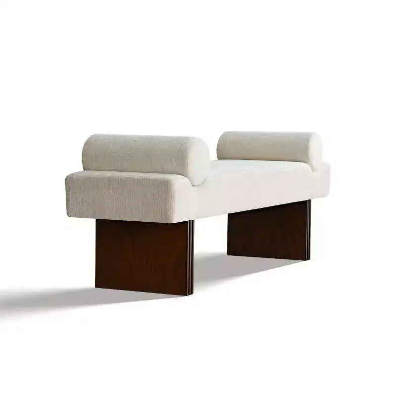 60 Modern Chenille Upholstered Bench with Throw Pillows, Entryway Bench with Padded Seat,End of Bed Bench for Bedroom or Living Room-Panipeachy