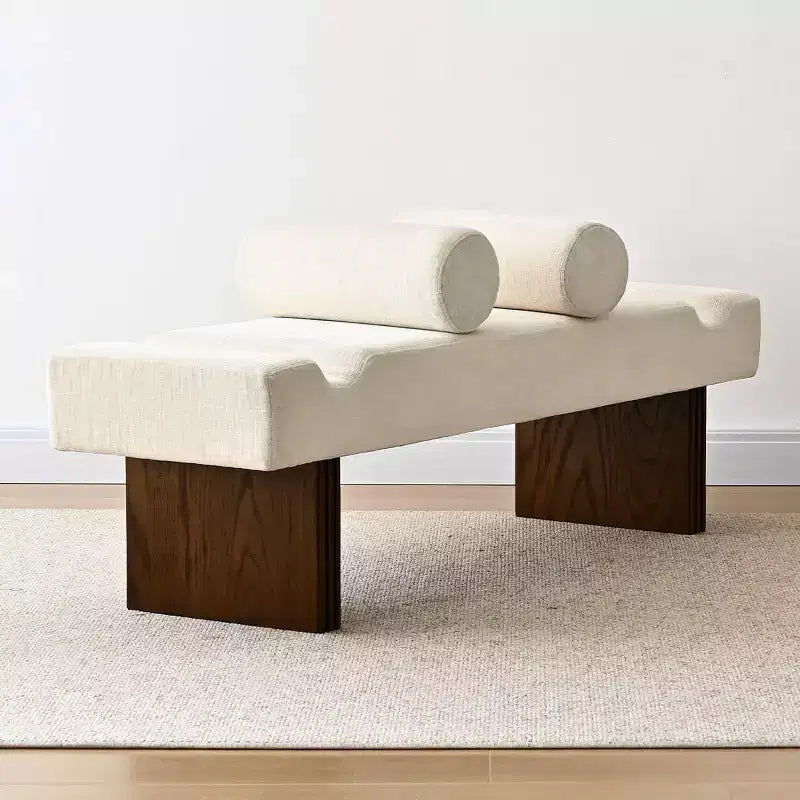 60 Modern Chenille Upholstered Bench with Throw Pillows, Entryway Bench with Padded Seat,End of Bed Bench for Bedroom or Living Room-Panipeachy