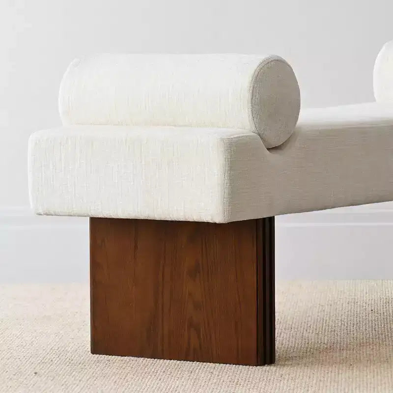 60 Modern Chenille Upholstered Bench with Throw Pillows, Entryway Bench with Padded Seat,End of Bed Bench for Bedroom or Living Room-Panipeachy