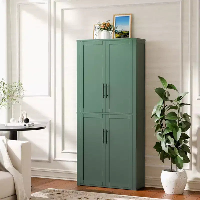 PexFix Mobile Dispensa da Cucina, Armadio Indipendente per Alimenti con 4 Ante e Ripiani Regolabili, Organizzatore per Ripostiglio a Pavimento