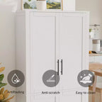PexFix Mobile Dispensa da Cucina, Armadio Indipendente per Alimenti con 4 Ante e Ripiani Regolabili, Organizzatore per Ripostiglio a Pavimento