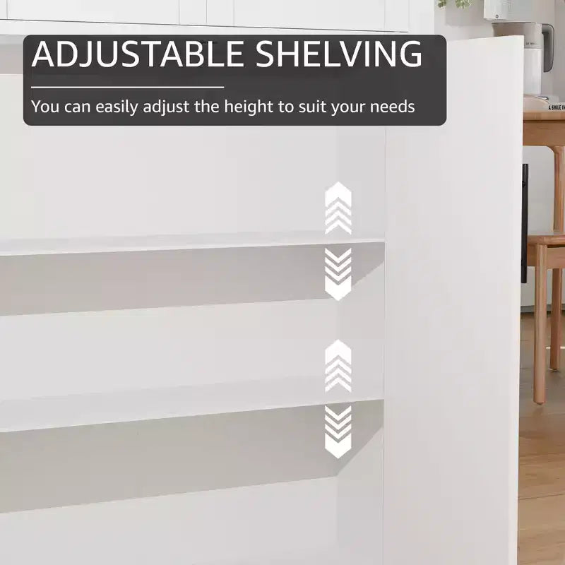 PexFix Mobile Dispensa da Cucina, Armadio Indipendente per Alimenti con 4 Ante e Ripiani Regolabili, Organizzatore per Ripostiglio a Pavimento